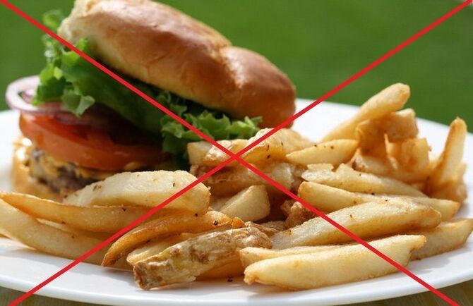 Prohibición da comida rápida na osteocondrose da columna vertebral